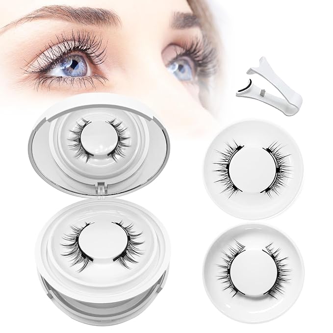 Ginani Magnetic Eyelashes with Applicator,Magnetic EyeLashes Natural Look, Gianni Magnet Lashes without Eyeliner,No Glue Needed Soft Lashes for Women(Camellia+Devil)
