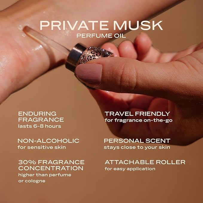 Swiss Arabian Private Musk - Luxury Products From Dubai - Lasting And Addictive Personal Perfume Oil Fragrance - A Seductive Signature Aroma - 0.4 Oz