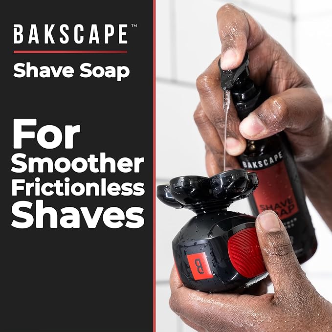 Bakscape Men's Back Shaver Starter Kit + Baklicator + Shave Head Parent (Shave Soap)
