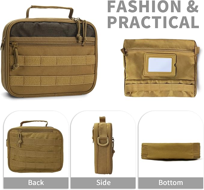 VELVEBAG Mens Toiletry Travel Bag Hanging Toiletry Bag for Men Travel Toiletry Bag Shaving Bag for Men Travel for Cosmetic,Toiletries,Accessories Khaki