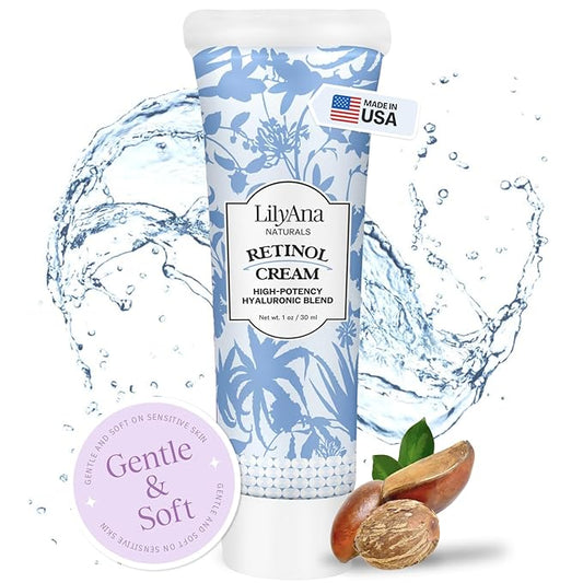 LilyAna Naturals Anti Aging Retinol Face Cream for Women – Wrinkle & Neck Cream for Firming, Retinol Moisturizer for Face with Hyaluronic Acid, Hydrating Night Cream for Fine Lines, Collagen Boost