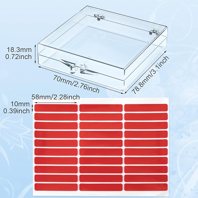 ANCIRS 25 Pack Acrylic False Nail Storage Box for DIY Press-on Nails Holder & 60pcs Double Sided Adhesive Nail Display Tape, Artificial Nail Stand Packaging Organizer Case & Fake Nail Tip Tapes for Nail Art Practice Salon Manicure Craft