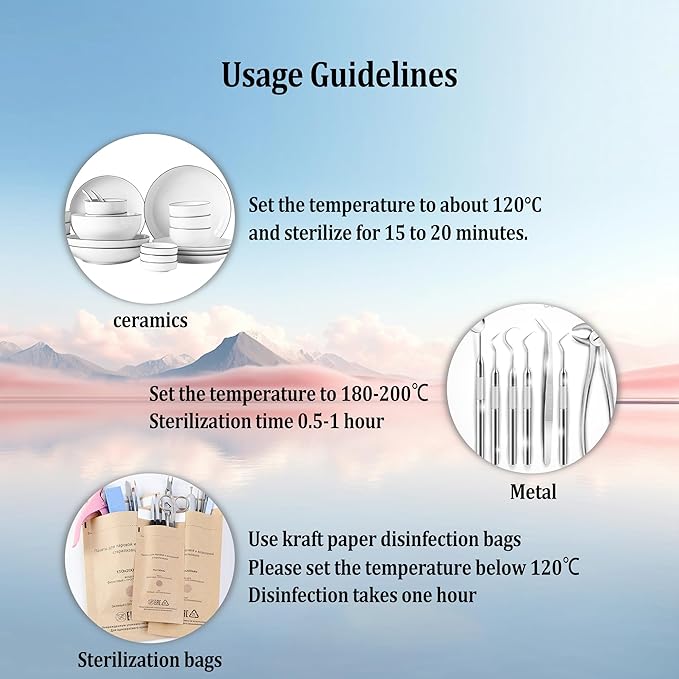 High Temperature Sterilizer, 8L Large Capacity Dry Heat Sterilizer, Max. Temperature 220℃, With Temperature Control & Timer, For Hair Salon Spa Nail Salon, Tool Sterilizer（Black）