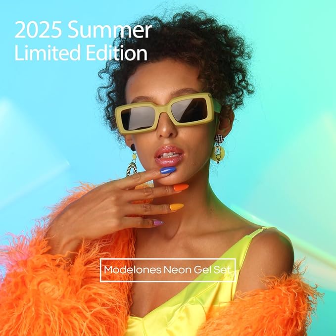 modelones Neon Gel Nail Polish Set -6 Colors Spring Summer Hot Pink Blue Purple Green Yellow Gel Polish Set Soak Off Nail Kit Manicure DIY Nail Art Salon Home Gift