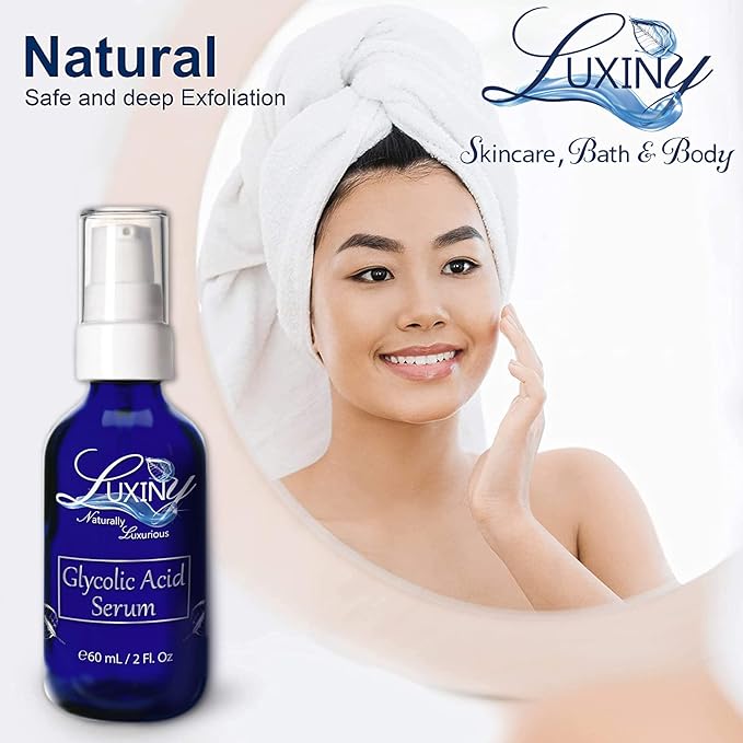 Glycolic Acid Serum, an Anti Aging Serum and Facial Exfoliator to Help Even Skin Tone & Reduce Wrinkles, a Vegan Skin Care Facial Serum with Soothing Aloe - For All Skin Types, 2 oz.