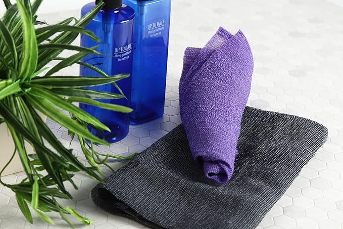 Extra Rough, Exfoliating Washcloth [Made in Japan] Exfoliating Towel Special Texture Makes Fluffy Foam Lather, Back Scrubber, Dead Skin Cell Remover [Loofah for Women and Men] (2pcs Set)