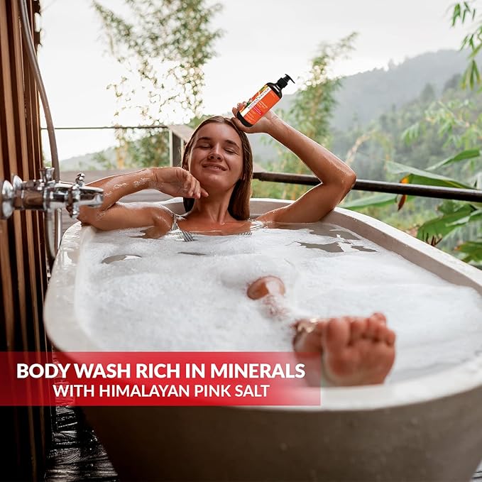 Natural Solution Body Wash, Formulated with Organic Blood Orange Extracts with Himalayan Pink Salt, Revitalizes & Refreshing Your Skin, 17 fl oz/Each – Pack of 3