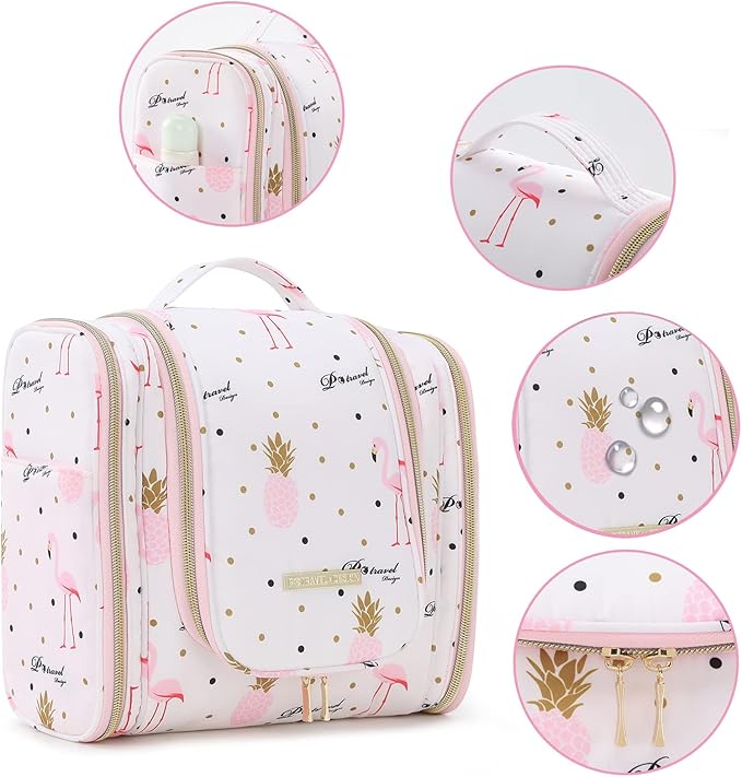 Lychii Hanging Toiletry Bag for Women, Cosmetic Makeup Bag Travel Organizer, Large