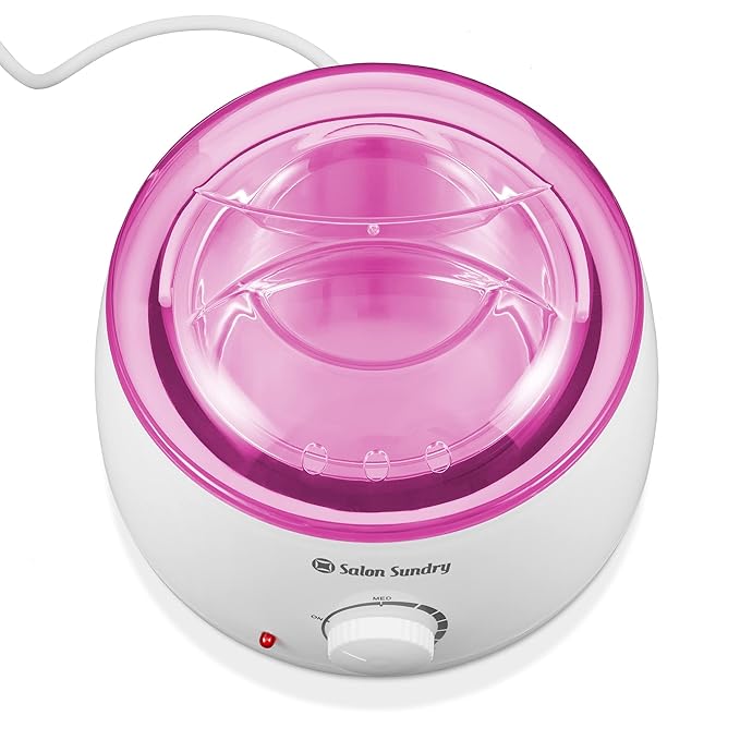 Salon Sundry Portable Electric Hot Wax Warmer Machine for Hair Removal - Pink Lid