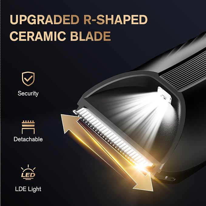 Manscape Electric Body Hair Trimmer - IPX7 Waterproof Ball Trimmer for Men with LED Light, Wet/Dry Groomer, USB-C Rechargeable, Travel Bag Included - Men's Pubic, Groin and Body Shaver