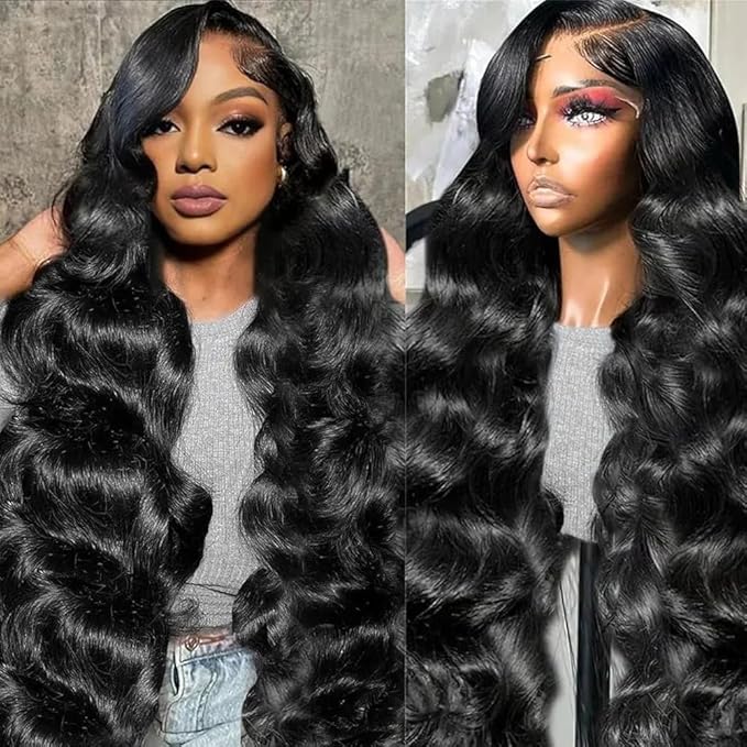 32 Inch 13x6 HD Lace Front Wigs Human Hair Body Wave Lace Front Wigs Human Hair Pre Plucked 200% Density Transparent Lace Frontal Wigs Human Hair Lace Front Wigs Baby Hair Wig for Women