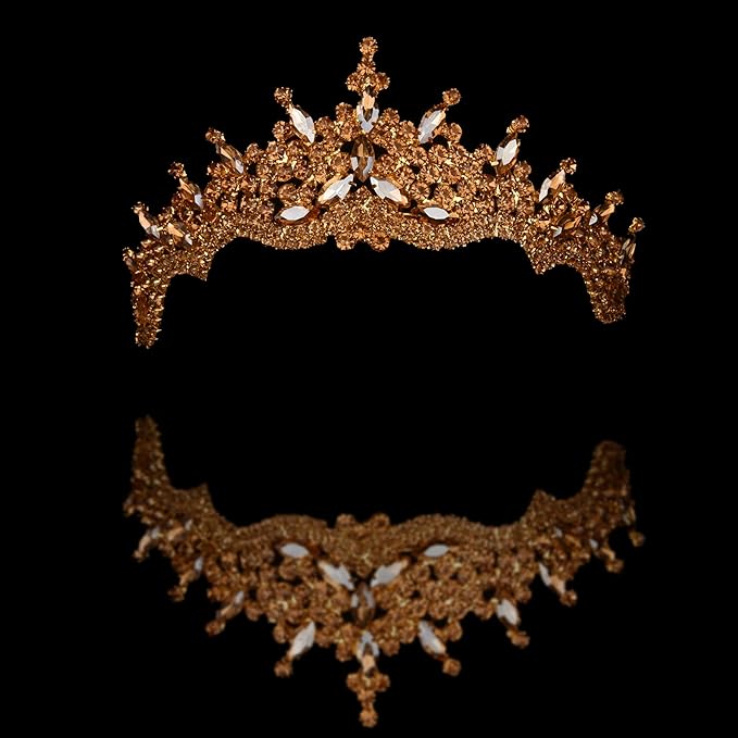 LIMELIA Women's Tiara for Henna Wedding Party|Glitter Hair Accessories for Bridal Birthday Pageant Prom Halloween Cos-play Christmas Party|Dence-Honey