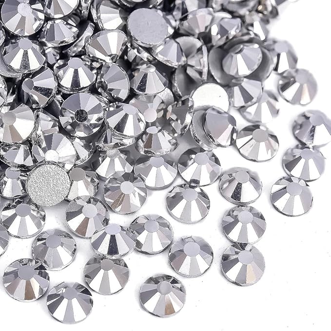 Blinginbox Flatback Rhinestones Bulk,14400pcs Crystal Round Loose Gemstones Glass Rhinestones for Crafts Makeup Nail Art Clothes Shoes DIY Decorations(SS16,3.8-4.0mm,Mine Silver)