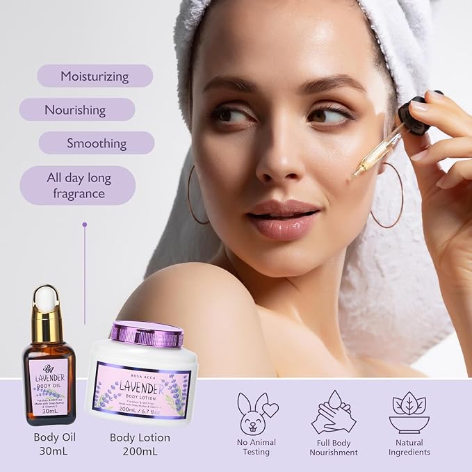 Mother's Day Gift for Mom, Bath and Body Gift For Women - Lavender Home Spa Gift Set, Shower Gel,Bubble Bath,Lotion,Bath Bombs,Eye Mask,Manucure Set, Bath Belt, Body Oil,Bath Soak,Lip Balm,Soy Candle