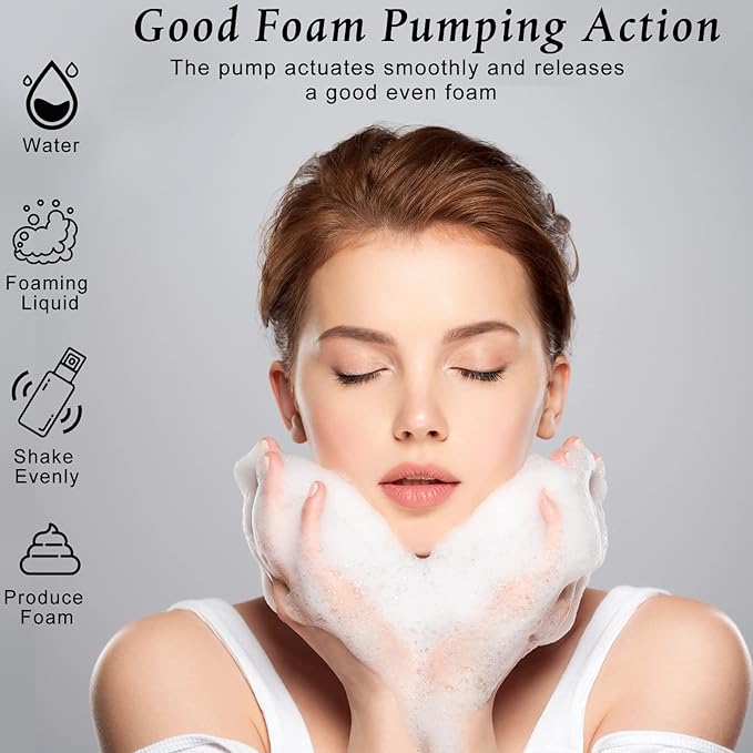 70 Pcs 2 oz Plastic Foam Soap Dispensers Refillable Lash Shampoo Bottles with Pump Mini Eyelash Cleaning Foam Bottle Dispenser for Refillable Travel Cosmetics (Black)