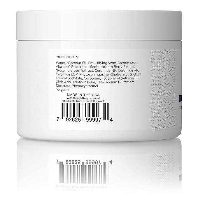 SKINTENSIVE Body Butter with Sea Buckthorn Extract - Organic Coconut Oil Body Butter Ointment for Eczema-Prone Skin, 8 oz