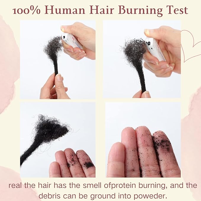 6 Inch 0.4cm Thickness Loc Extensions Human Hair 10 Strands Dreadlock Extensions Real Human Hair For Women Men Kids 100% Full Handmade Permanent Locs Extensions Can Be Dyed And Bleached (Natual Black)