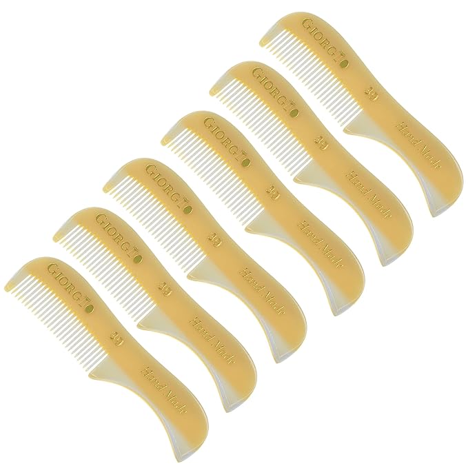 Giorgio G39 Extra Small Men's Fine Toothed Beard and Mustache Comb for Facial Hair Grooming and Styling. Add this pocket comb to your hair styling accessories, Saw-Cut and Hand Polished (2.75")