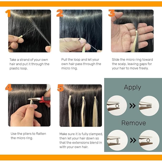 Brown Micro Bead Hair Extensions Short 14 Inch Microlink Human Hair Extensions 100strands 50g Cold Fusion Remy Hair Extension #4