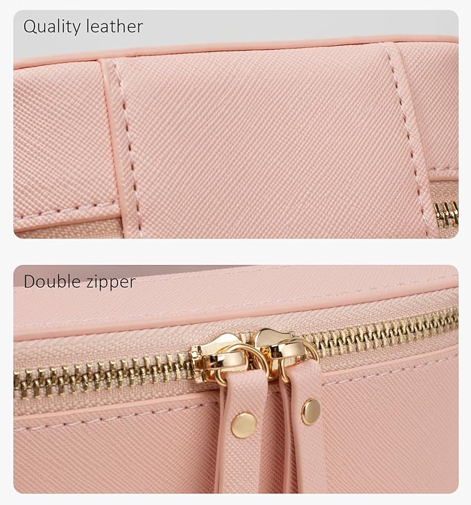 KOTORA Clear Makeup Bags TSA Approved Toiletry Bag Small Cute,Clear Toiletry Bags for Carry-on Traveling Travel Size Car Accessories Essentials Organziation Storage for Women Girls(Pink, Mini)