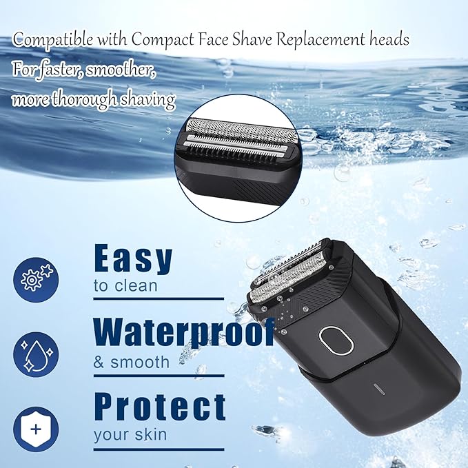 2 Pack Shaver Replacement Blade compatible with MANSCAPED The Handyman Compact Face Shave,Shaver Foil Blades for Portable Men’s Travel Facial Hair Groomer, Waterproof Compact Face Shaver