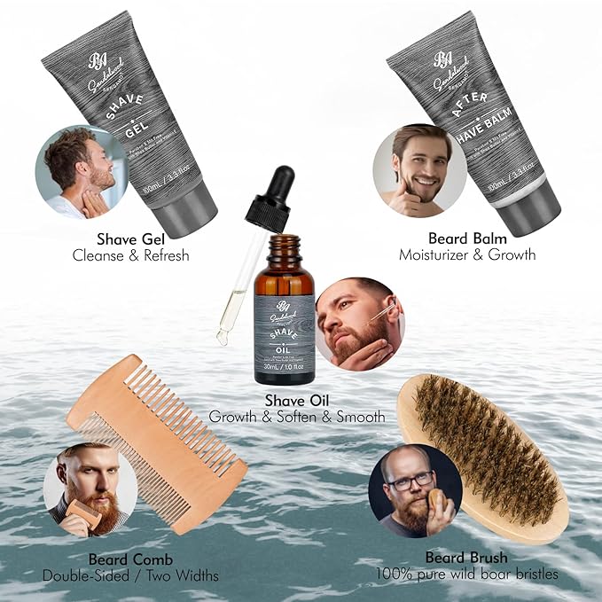 Grooming Kit for Men, Mens Gifts Skin Care Set, Beard Kit Skin Care for Men, Gifts for Boyfriend, Bubble Skincare Set, Anniversary Gifts for Men, Dad