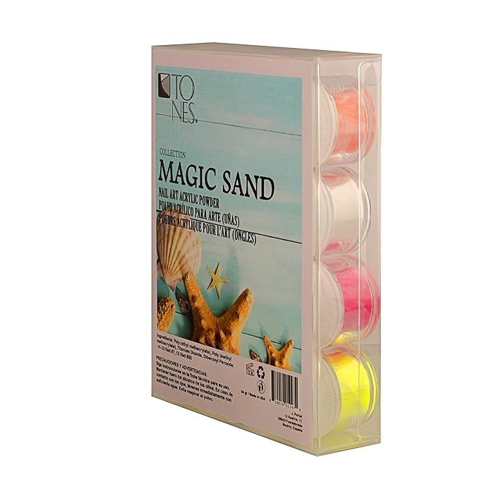 TONES Acrylic Nail Powder Set – High Adhesion Blend for Long Lasting Extensions & Perfect Color Expression – Set of 12 Elegant Shades (Magic Sand)