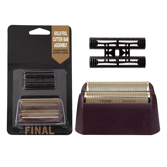Professional 5 Star Series Finale Shaver Replacement Foil and Cutter Bar Assembly Compatible with wahl Shaver Foil 7031-100, 7043-100 Super Close Shaving Replacement Heads (red)