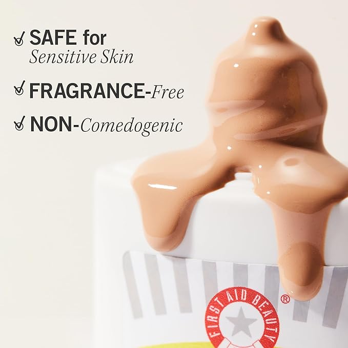 First Aid Beauty - Weightless Liquid Mineral Sunscreen with Zinc Oxide Broad Spectrum SPF 30, Luxuriously Light Ultra Sheer Tint for Everyday Use, Non-comedogenic, Safe for Sensitive Skin, 1.5 oz