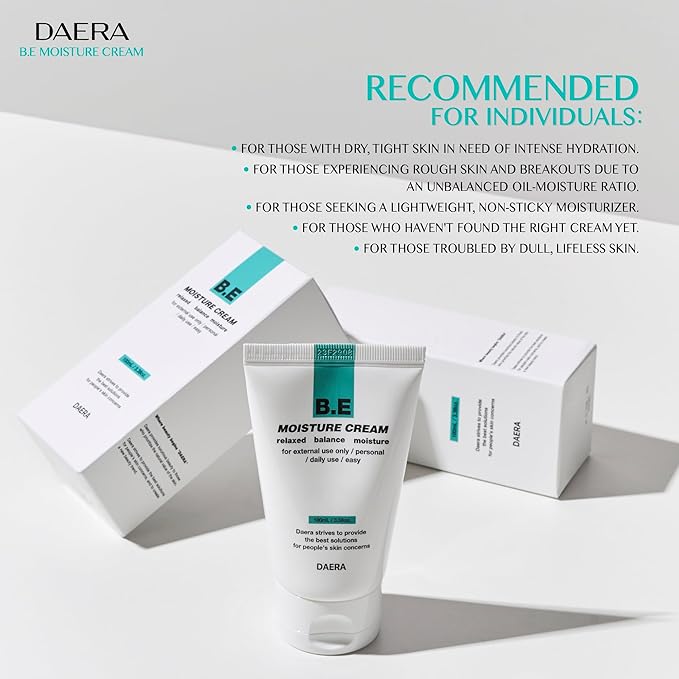 B.E Cream- Korean Moisturizer, Lightweight All Skin Type, Sensitive Skin, Trahalose & Hyaluronic Acid, Centella Asiatica,Fast Absorbing, Lightweight, Korean Skin Care (3.38 oz)