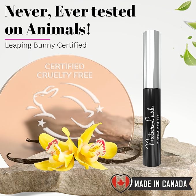 Fifth & Skin NATURLASH Natural Mascara (BROWN) - Hypoallergenic for Sensitive Eyes – Vegan, Cruelty, Gluten & Paraben Free - Nourish, Lengthen & Thicken Lashes