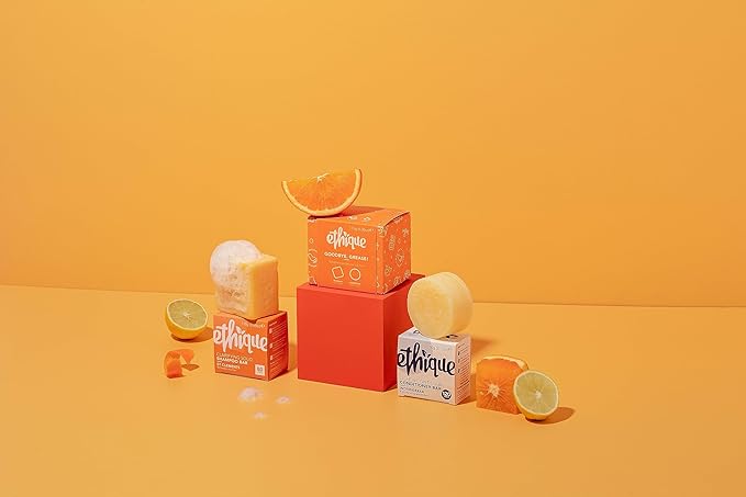 Ethique Goodbye Grease Shampoo & Conditioner Bar Giftpack- Clarifying Shampoo for Oily Hair & Build-up -Vegan, Eco-Friendly, Plastic-Free, Cruelty-Free, 6 oz (Set of 2)