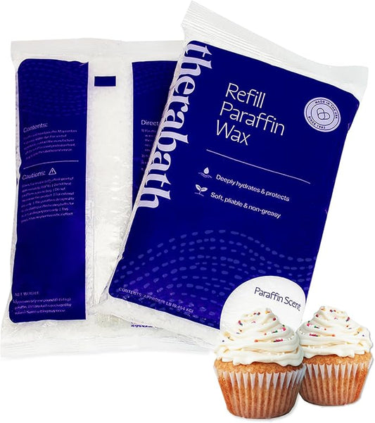 Therabath Paraffin Wax Refill - Thermotherapy - Use to Relieve Arthritis Discomfort, Stiff Muscles, & Dry Skin - For Hands, Feet, Body - Deeply Hydrates & Protects - Made in USA, 4 lb. Vanilla Cupcake