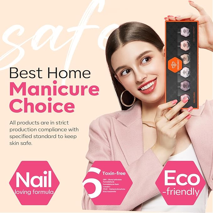 Modelones Nail Polish 6 Colors Neutral Nude Nail Polish Set Nude Pink Quick Dry Winter Mini Nail Polish Finger Nail Polish Bulk Manicure Diy Nail Art Home Salon Gift For Women Girl