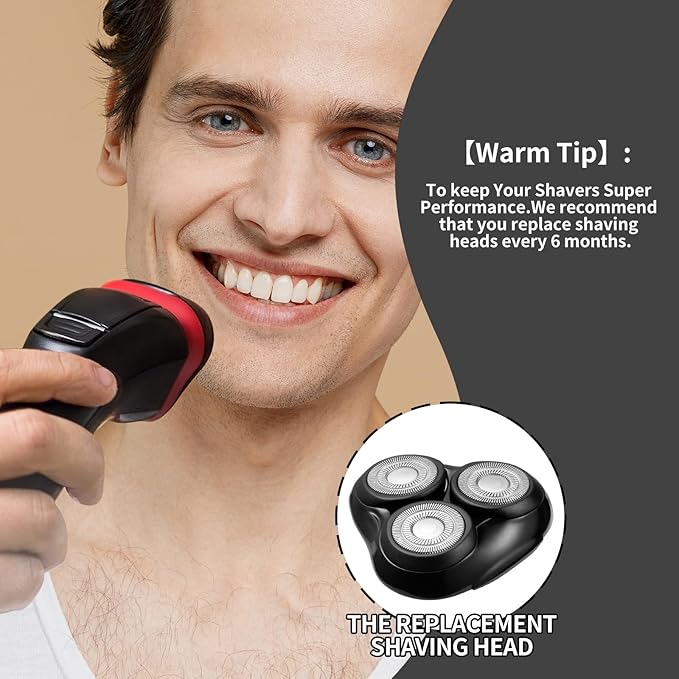 Universal Rotary Replacement Shaver Head,Compatible with Remington Shaver Series,for R3,R4,R5,R6,R7,R8,SP-3141 and SP-5161 Foils/Blades (Black(1 Count))