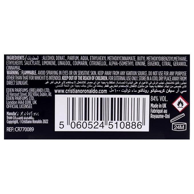 CR7 Game On Cristiano Ronaldo - Papaya, Ice, Cedar, and Cashmere Wood - Original Men's Fragrance Collection - 1 oz edt spray