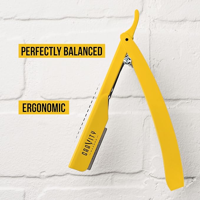 Professional Straight Razor - Ultra Exposed Straight Razor Kit with 10 Gravity Premium Blades, 2mm Exposed ("The OG")