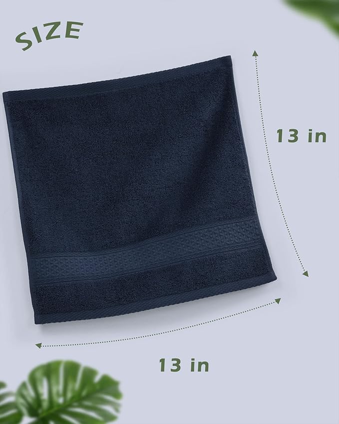 Cleanbear Washcloths 12 Pack Wash Cloths 100% Cotton Soft Bathroom Washcloth Set (Dark-Grey)