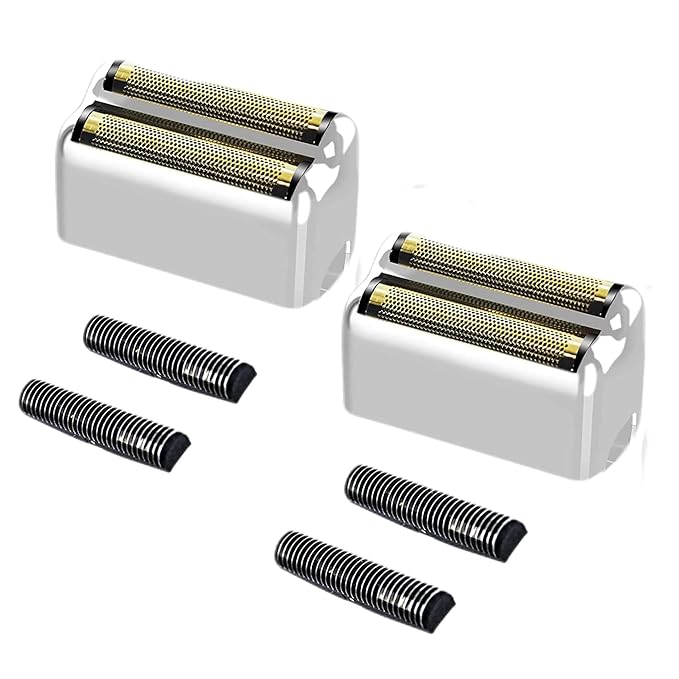 Professional Replacement Foil and Cutters for BaBylissPRO Barberology Double Foil Shaver, Compatible with BaBylissPRO Barberology FXFS2 Shaver，silver