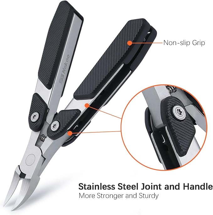 Nail Clippers for Thick & Ingrown Toenails,Portable Folding Design Heavy Duty Toenail Clippers,Powerful and Easy Use for Men Seniors