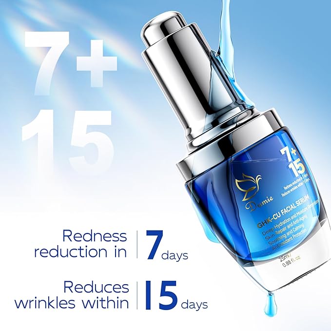 Copper Peptide Serum-Peptide Serum for Face & Neck,Anti-Aging Wrinkle-Advanced Youthful Skin Face Elixir - GHK-Cu, EGF, Hyaluronic Acid - Anti-Aging, Firming,Moisturizing-Korean Skin Care,25mL/0.88 Oz