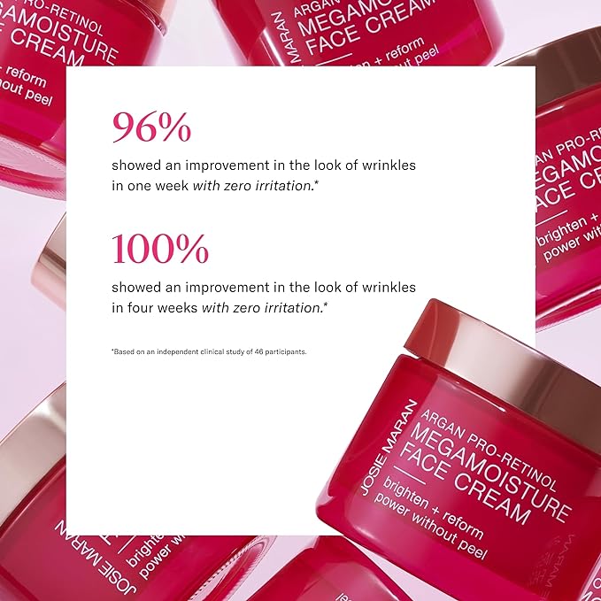 Josie Maran Pro-Retinol Face Cream - Anti Aging Retinol Cream with Pure Argan Oil & Aloe Juice - Delivers Intense Hydration for Plumper Skin & Reduces Wrinkles with Zero Irritation (1.69 oz)