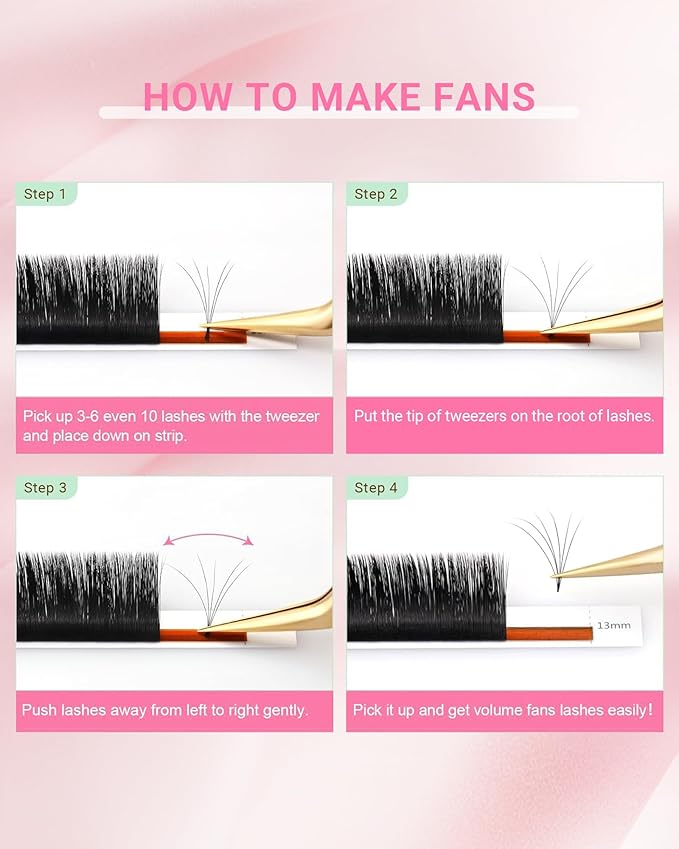 NAGARAKU Easy Fan Eyelash Extensions Volume Lash 0.07 D curl 12mm Rapid Blooming Faux Mink Cluster For Beginners Soft Professional Lash Supplies