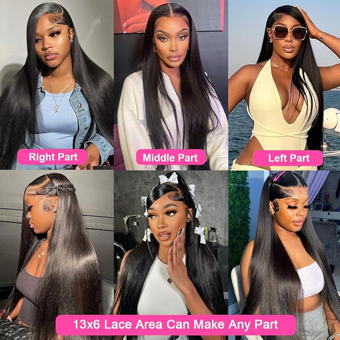 13x6 Lace Front Wigs Human Hair Straight HD Lace Front Wigs Human Hair Pre Plucked with Baby Hair 200% Density 13x6 Frontal Wigs Human Hair Glueless Wig for Black Women 26 Inch Natural Color