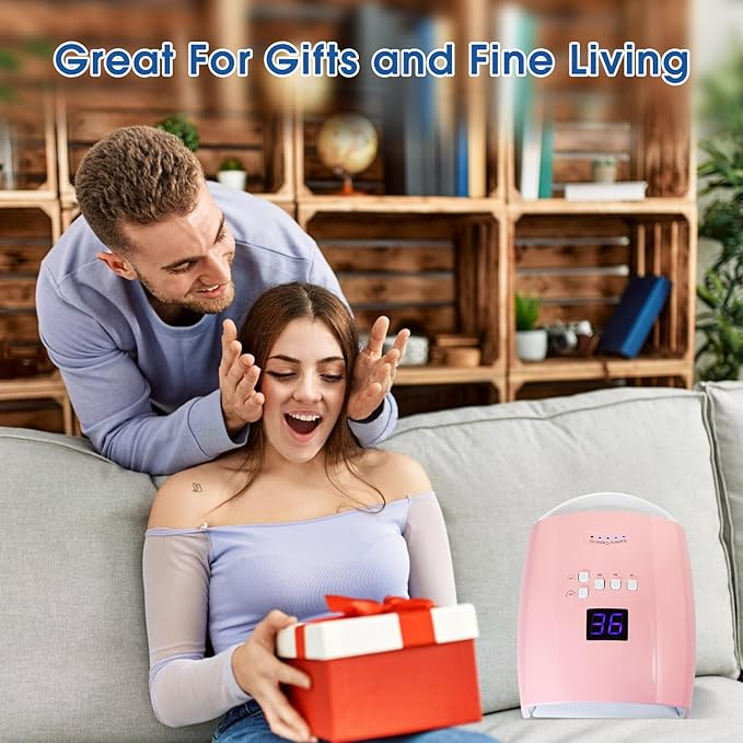 Cordless Nail Lamp, 48W Rechargeable Wireless UV Led Nail Lamp UV Gel Nail Light Nail Dryer with Auto Sensor, Professional Quick Dry Nail Curing Lamp for Salon & Home