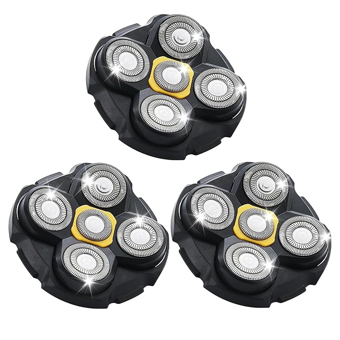 Shaver Replacement Heads Compatible with Microtouch Titanium Head Shaver, for Bald Men 3 Pack