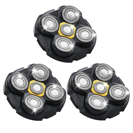 Shaver Replacement Heads Compatible with Microtouch Titanium Head Shaver, for Bald Men 3 Pack