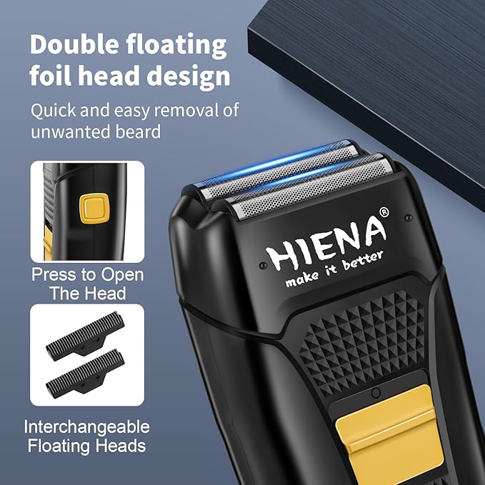 Professional Hair Clipper Kit, Rechargeable Cordless Barber Kit and Hair Cutting Set, Electric Foil Shavers and Beard Trimmers, Ear, Nose Hair Trimmer Set & Facial Grooming Tool (Black)