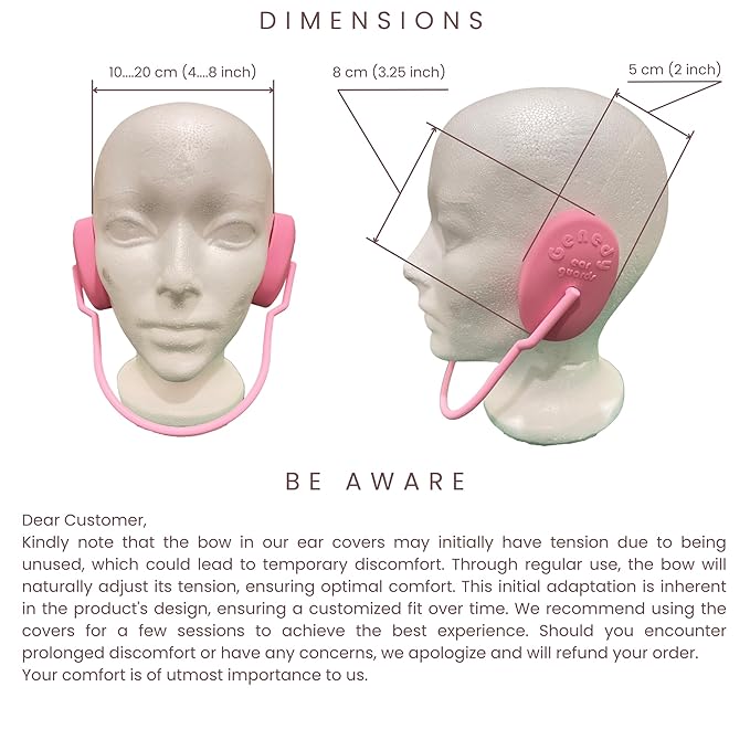 Ear Covers for Shower, Heat and Hair Dye Protection - Pink - Waterproof Ear Covers for Washing Hair - Reusable Silicone Ear Caps For Hair Dye - Ear Protectors From Heat Styling and Dryer