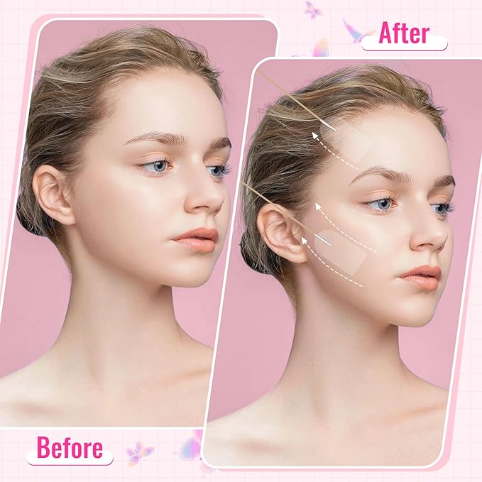 Face Lift Tape Invisible with String – 100 PCS Neck Tape Lifting Invisible for Instant Lifting Eye Brow Wrinkles, Ultra-Thin Facial Lifter, Facelift Stickers for Special Events & Makeup-Friendly Use
